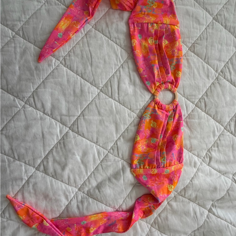 Kulani Kinis Pink and Orange Floral Bandeau